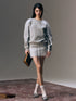 Gray Lace Patchwork Sweatshirt & Skirt Set - CHINASQUAD