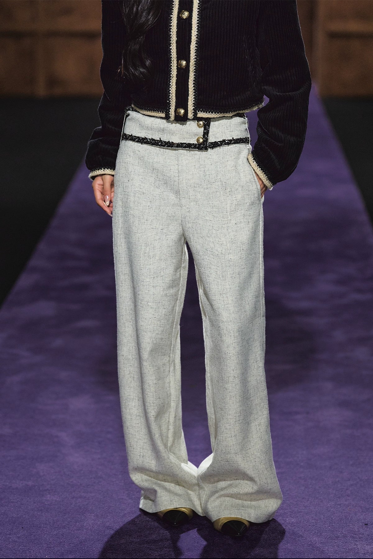 High-Waisted Tailored Wide-Leg Suit Pants