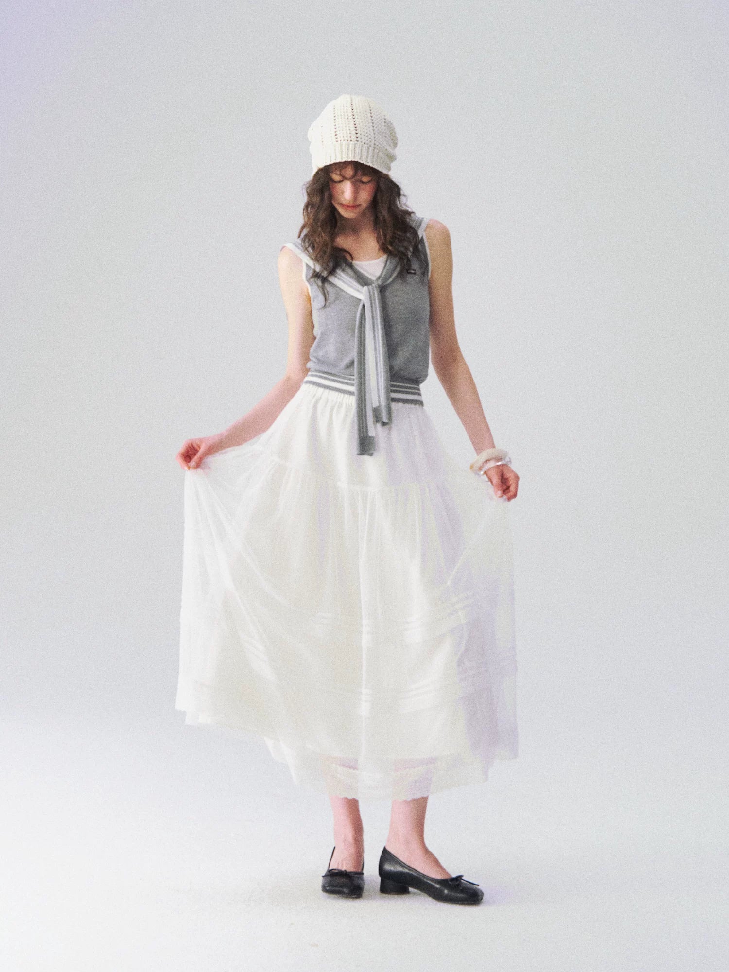 Nautical-Inspired Minimalist Knit Tank Top