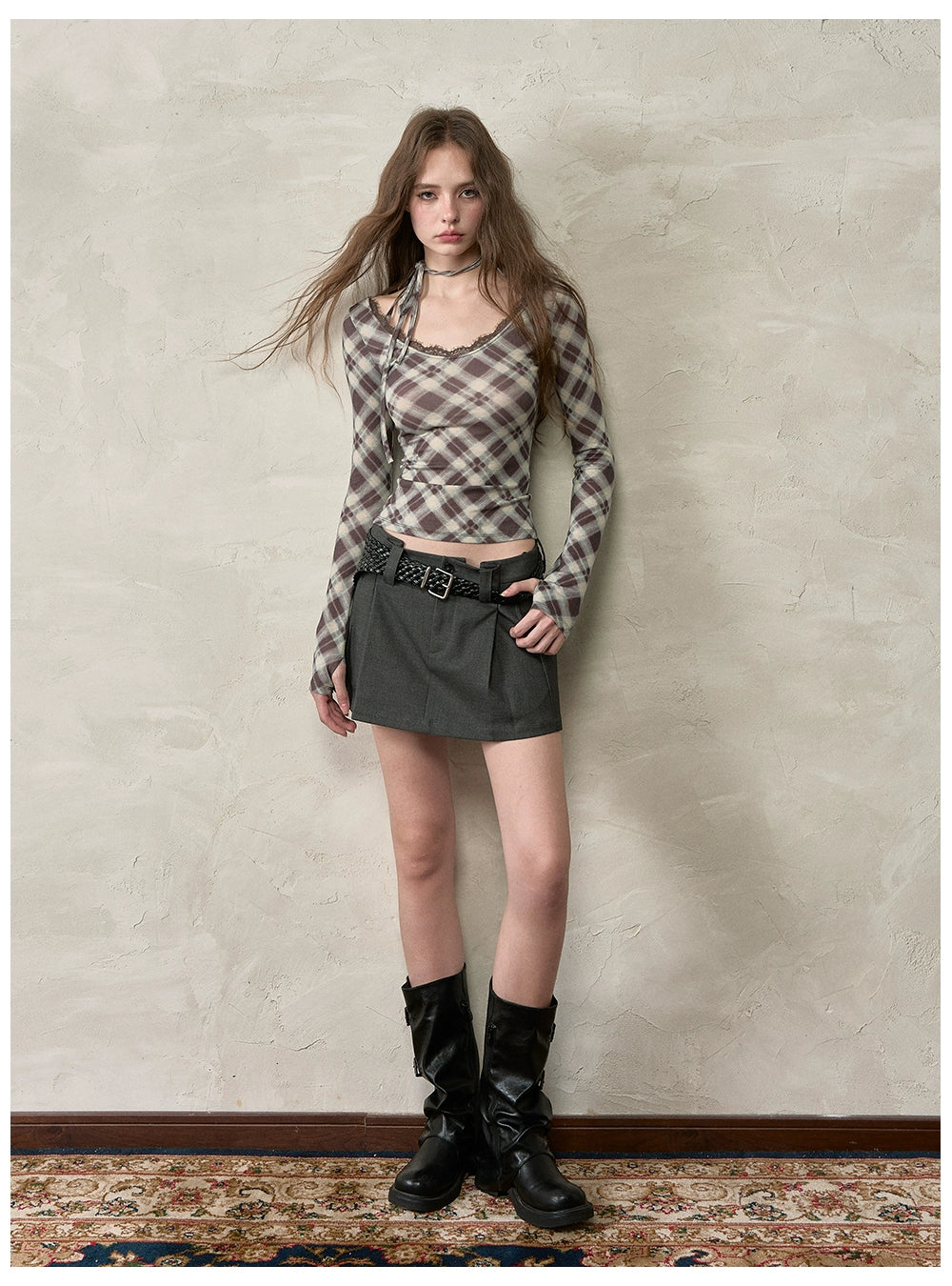 Black Woven Logo Belt
