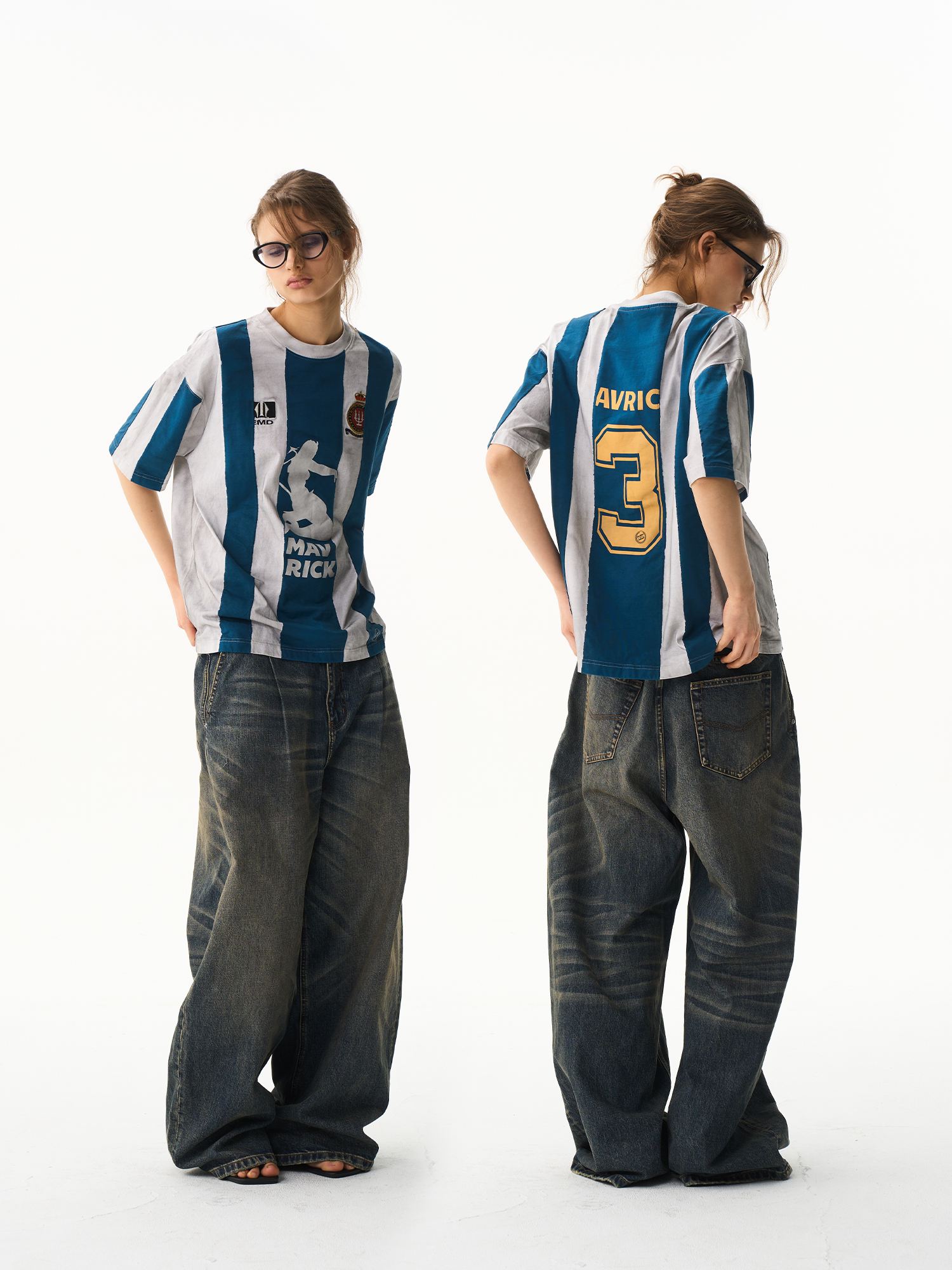 Vintage Washed Striped Jersey T-Shirt