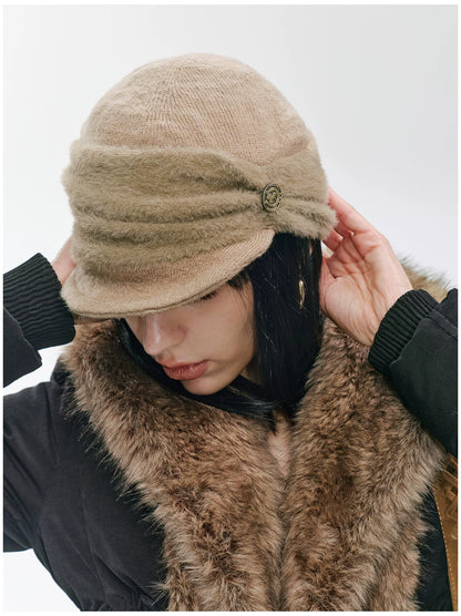 Wool-Blend Ruched Knit Cap