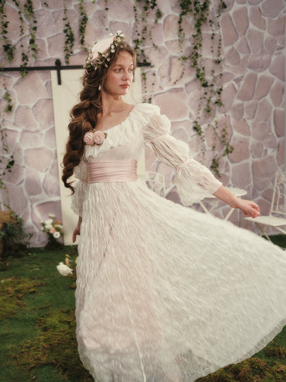 Queen’s Rose Chiffon Long-Sleeve Princess Dress
