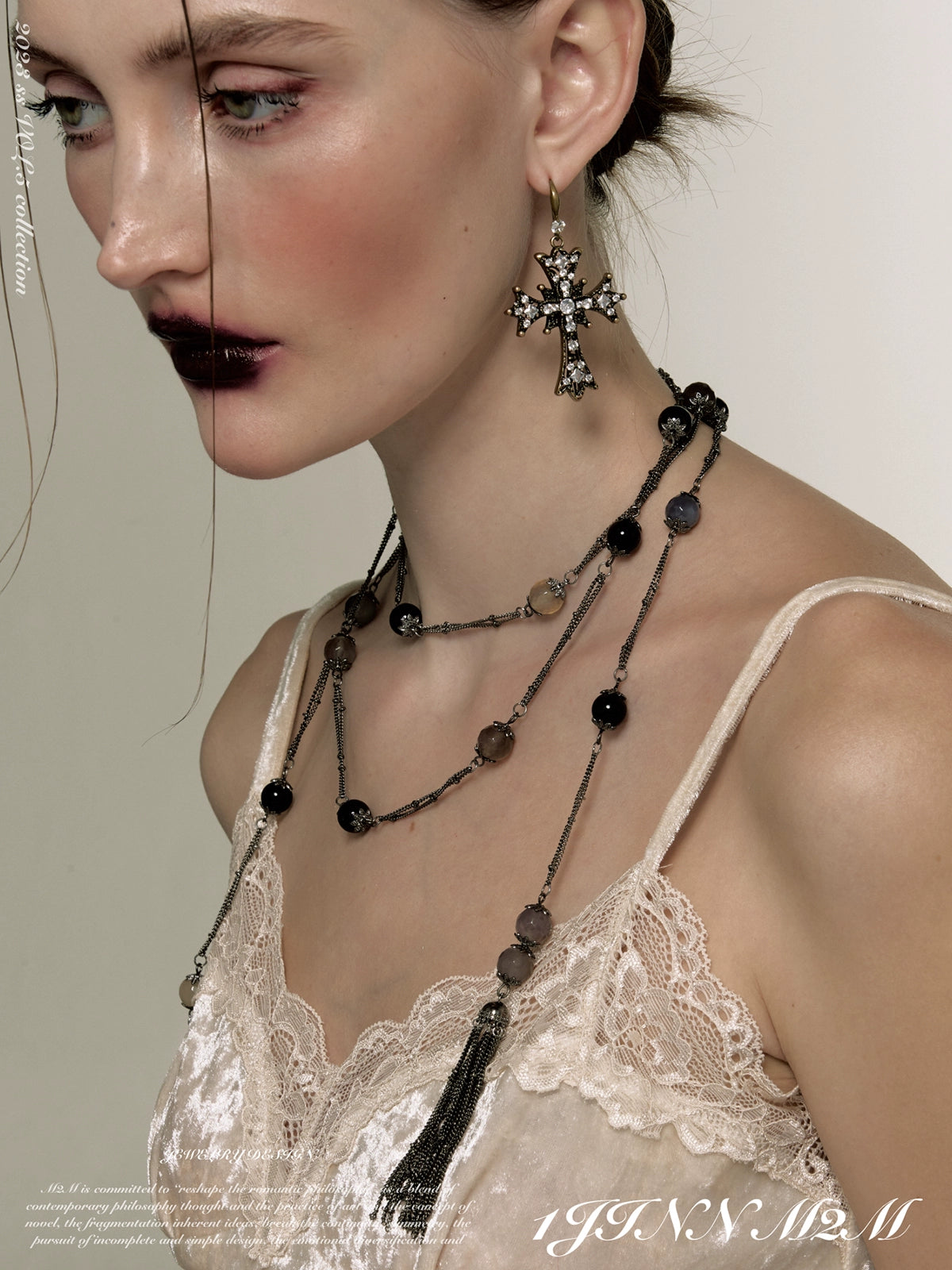 Vintage Black Pearl Cross Necklace - CHINASQUAD