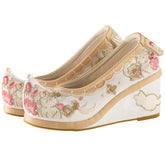 "Cat Bell" Embroidered Flat & Heels Shoes - CHINASQUAD