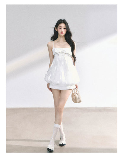 Puff Blossom Off-Shoulder Mini Dress