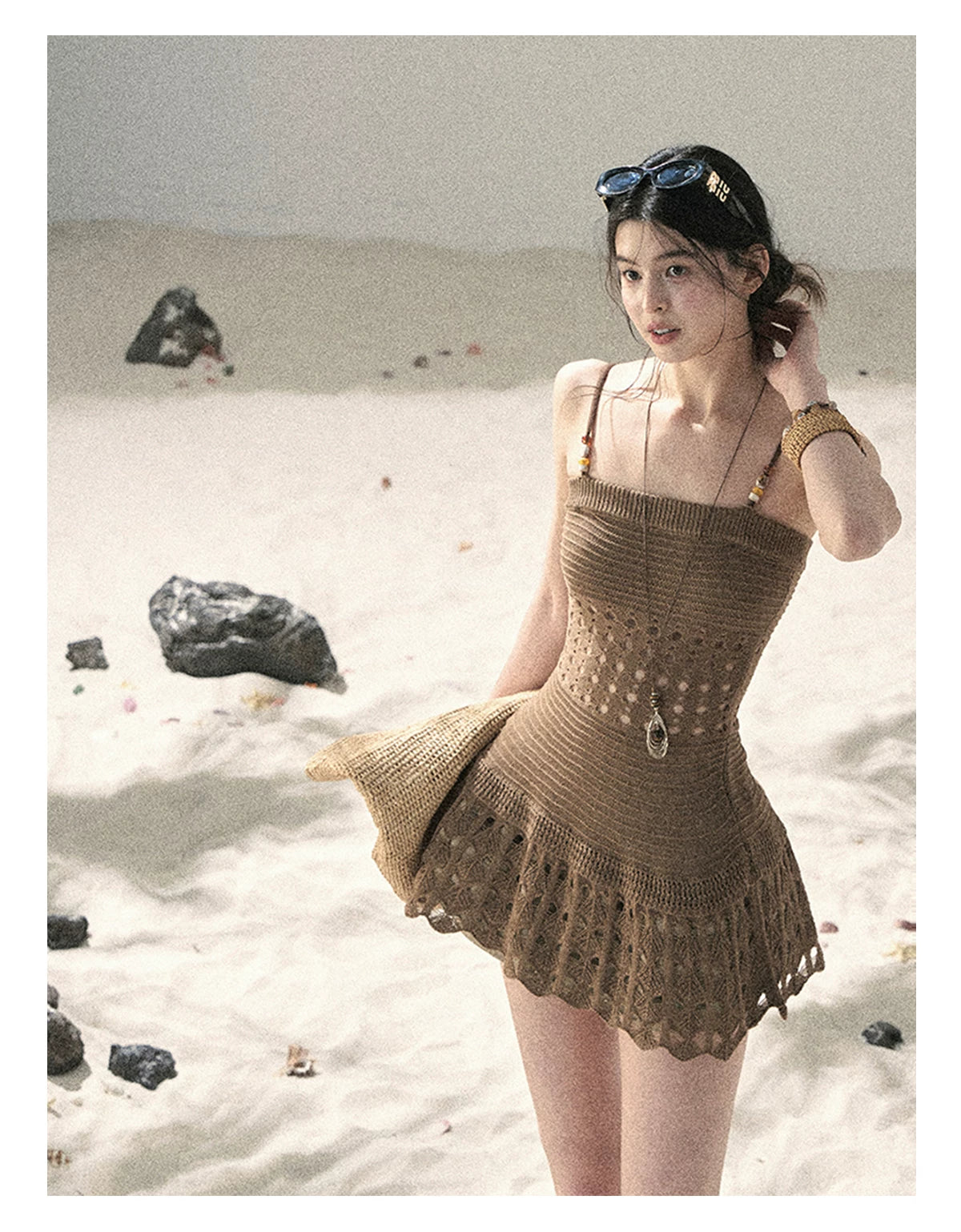 “The Space Between” Open-Shoulder Knit Camisole
