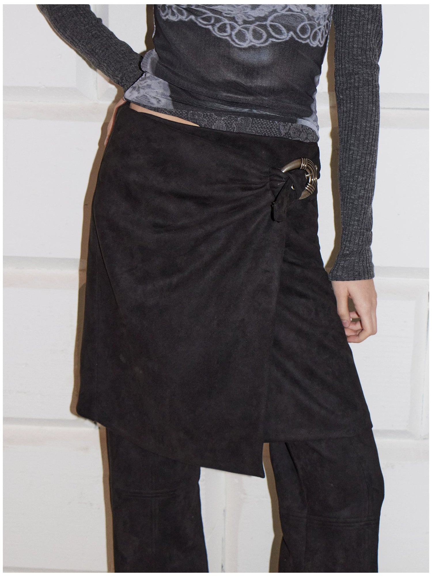 Detachable Two-Way Leather Skirt–Pants