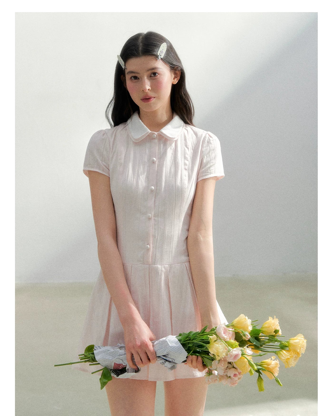 Preppy Vintage Short Sleeve Shirt Dress