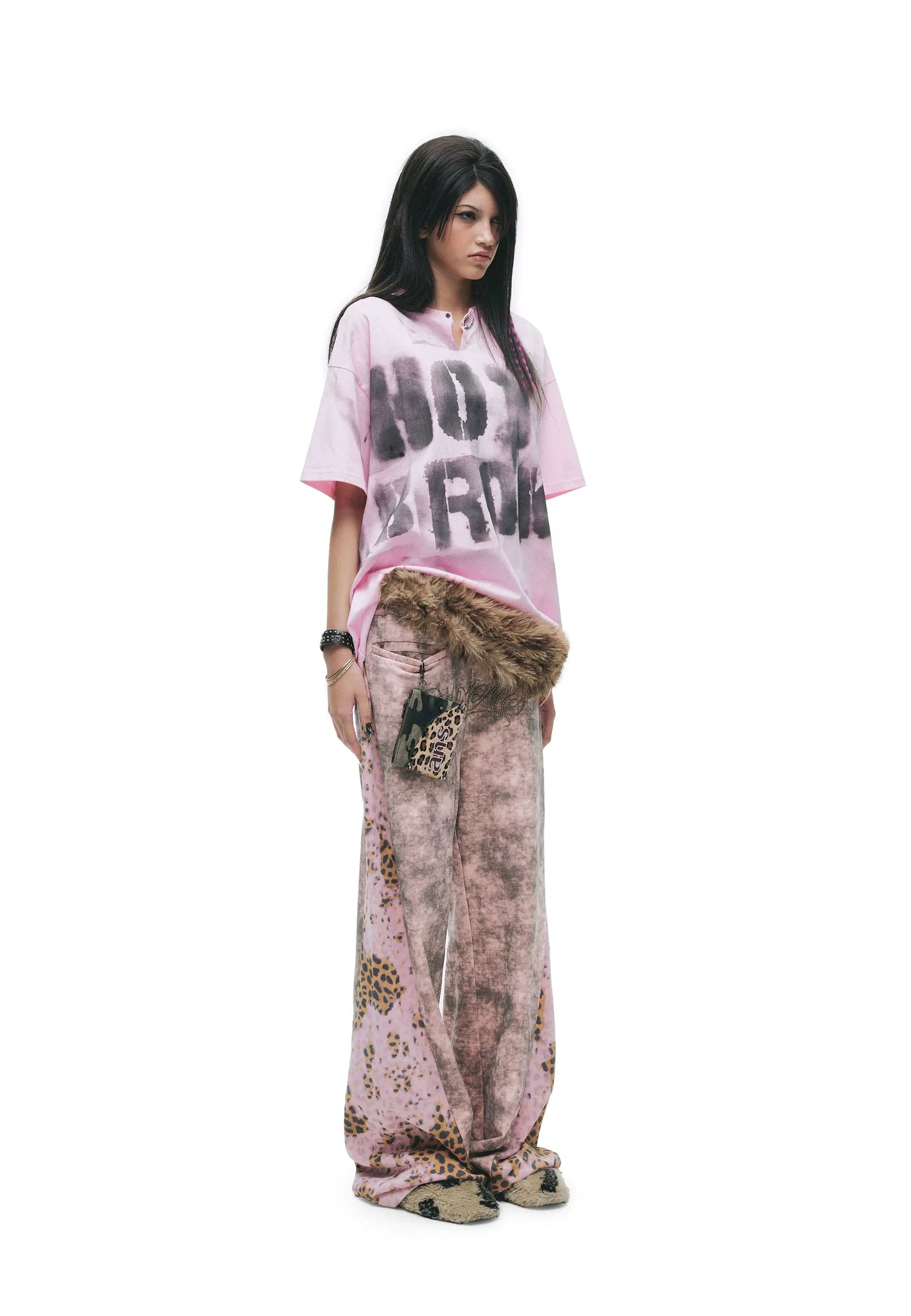 Hand-Sprayed Graffiti Distressed Oversized T-Shirt