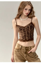 Velvet Lace Camisole - CHINASQUAD