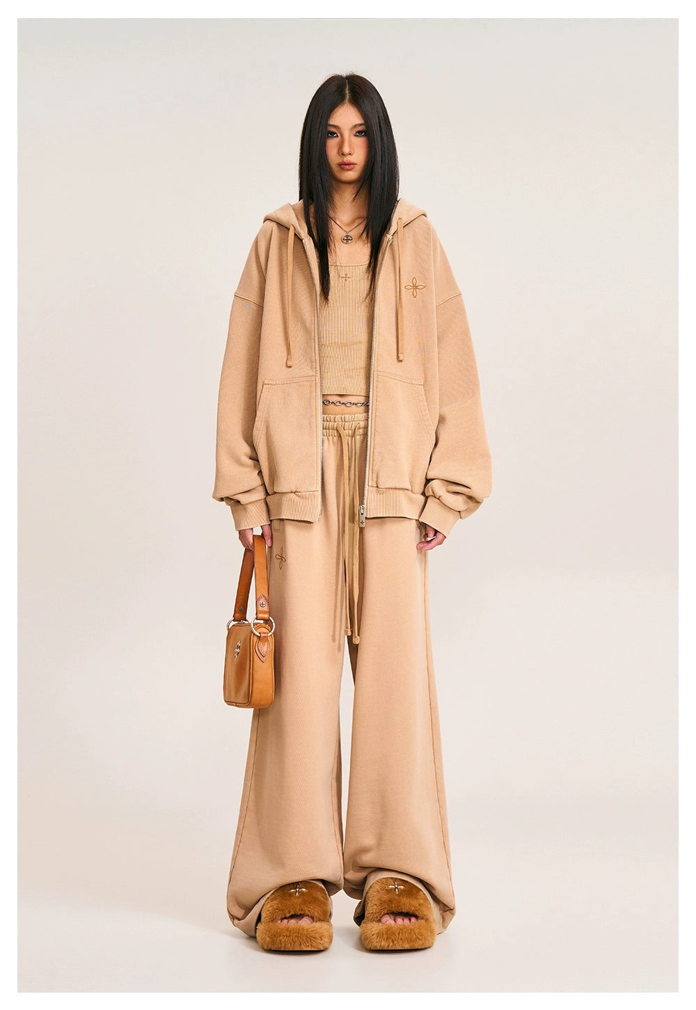 Cross Emblem Tower Wide-Leg Sweatpants