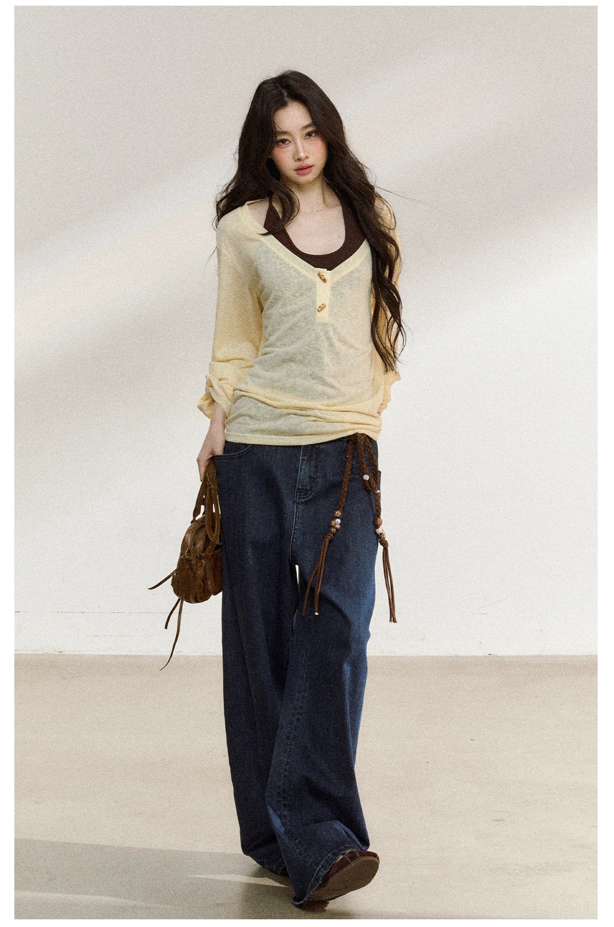 Classic Indigo High-Stretch Wide-Leg Jeans