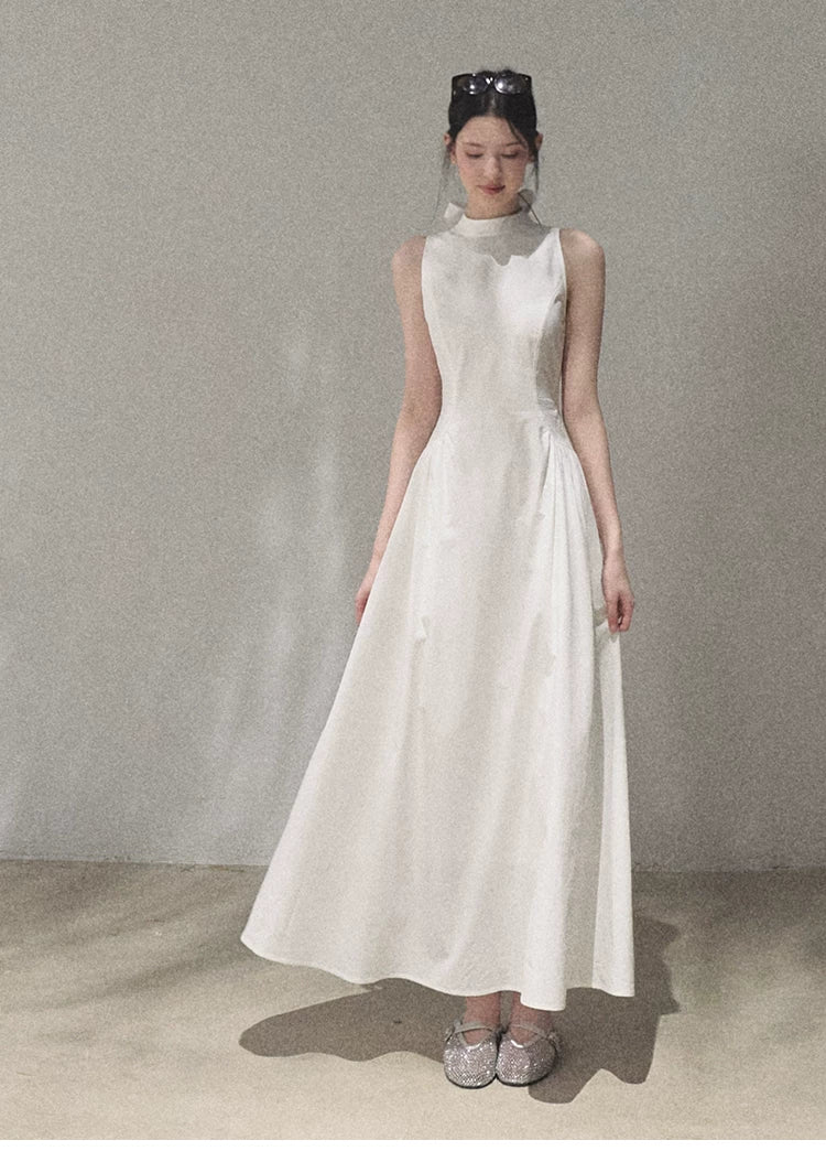 Vanilla Spring Halter Backless Dress