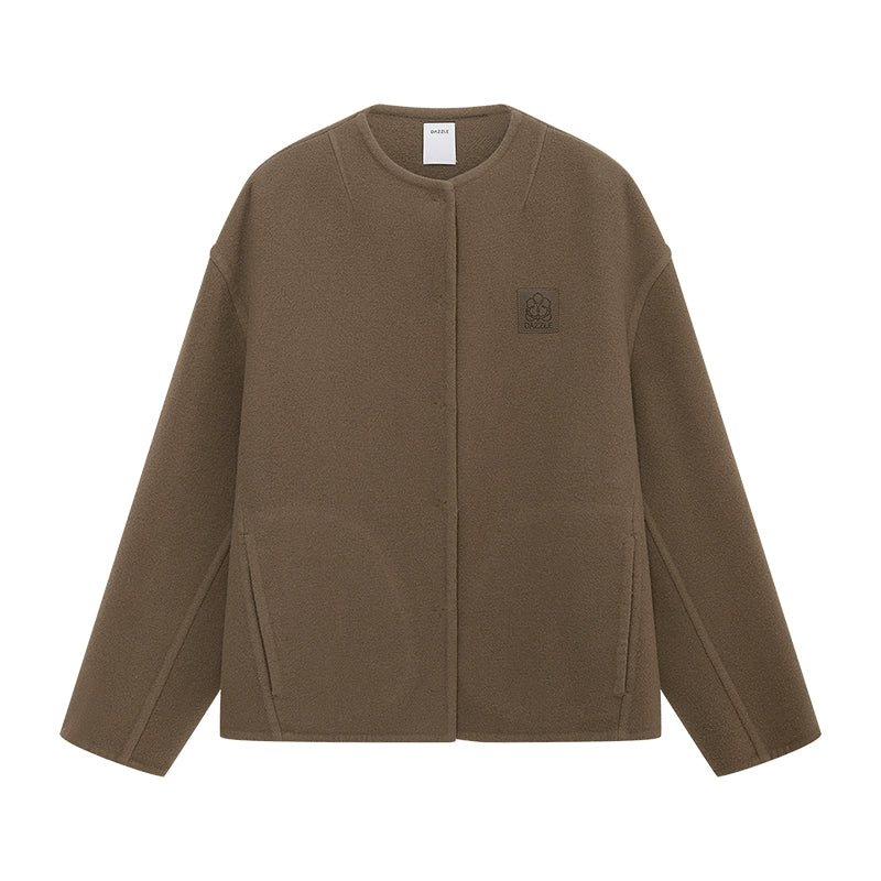 Wool-Blend Cropped Coat