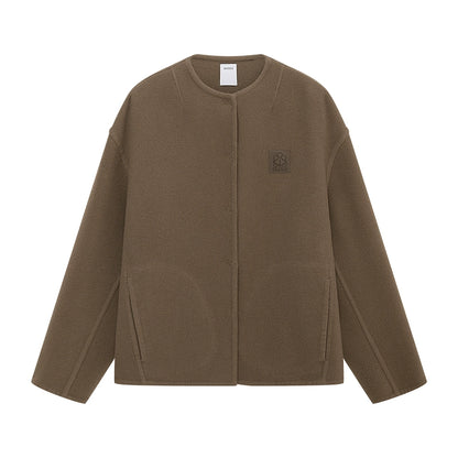 Wool-Blend Cropped Coat