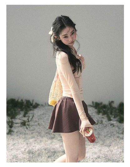 Breeze Layered Cropped Long-Sleeve Tee