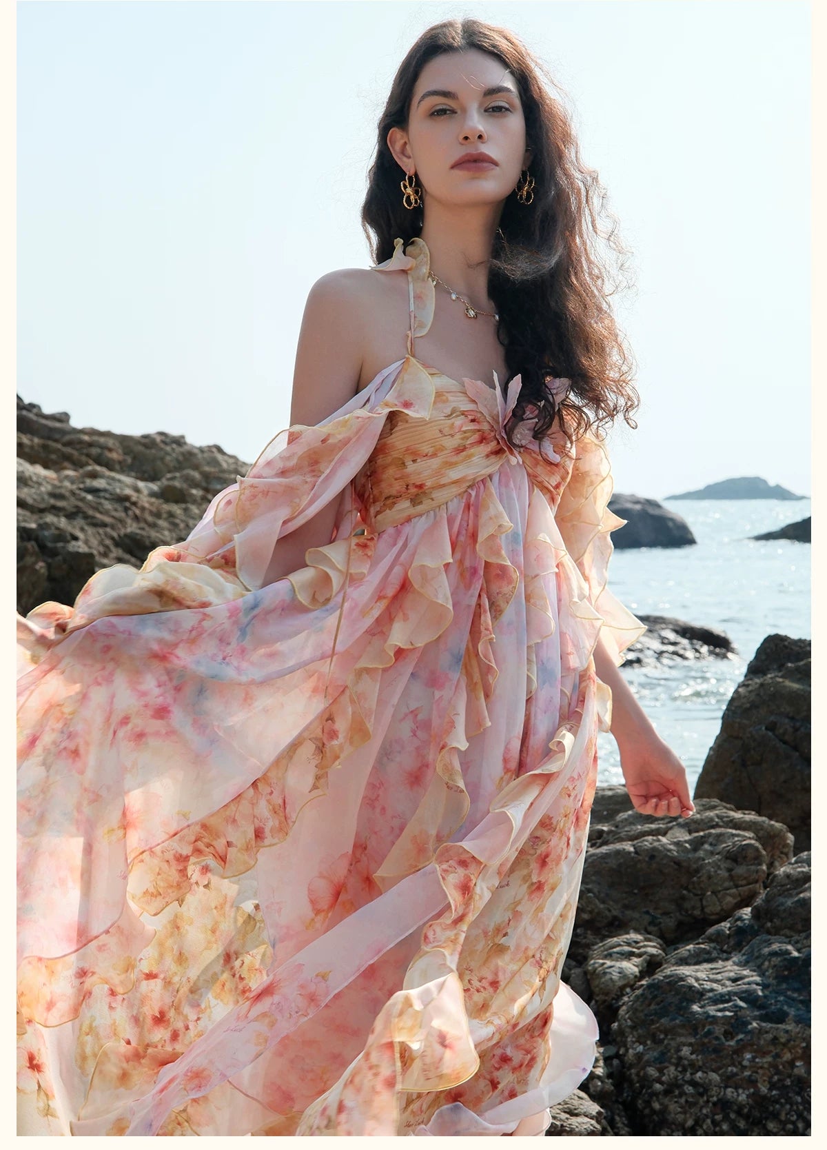 Layered Halter Maxi Dress