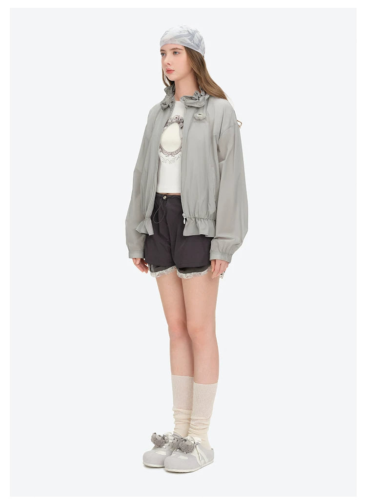Lace Collar Lightweight Jacket