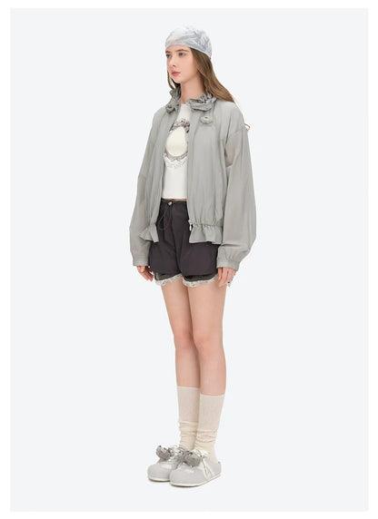 Lace Collar Lightweight Jacket