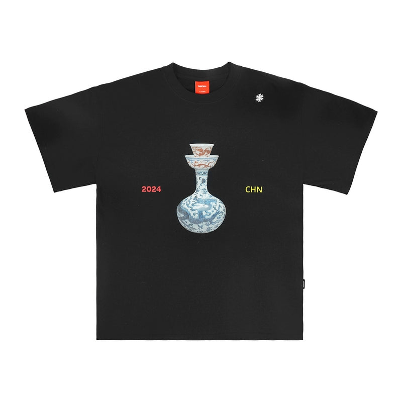 Black Short-Sleeve T-Shirt - CHINASQUAD