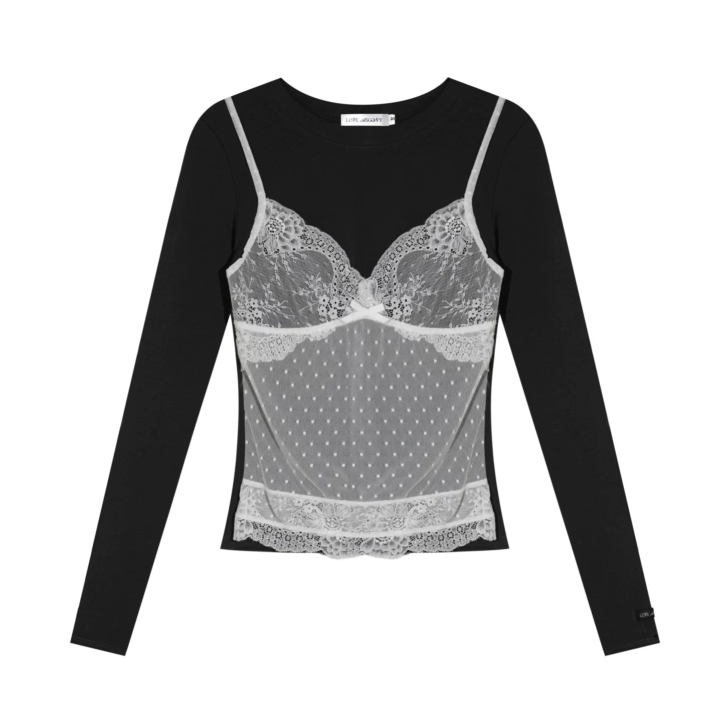 Lace Layered Illusion Long Sleeve T-Shirt