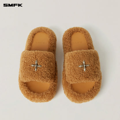 SMFK Fuzzy Platform Black Edition Slide Sandals