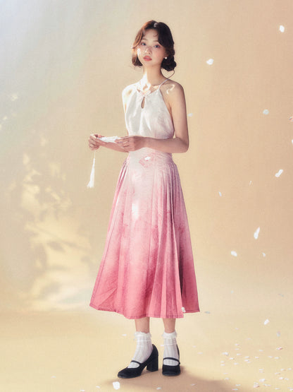 Pink Gradient Strap Dress - CHINASQUAD