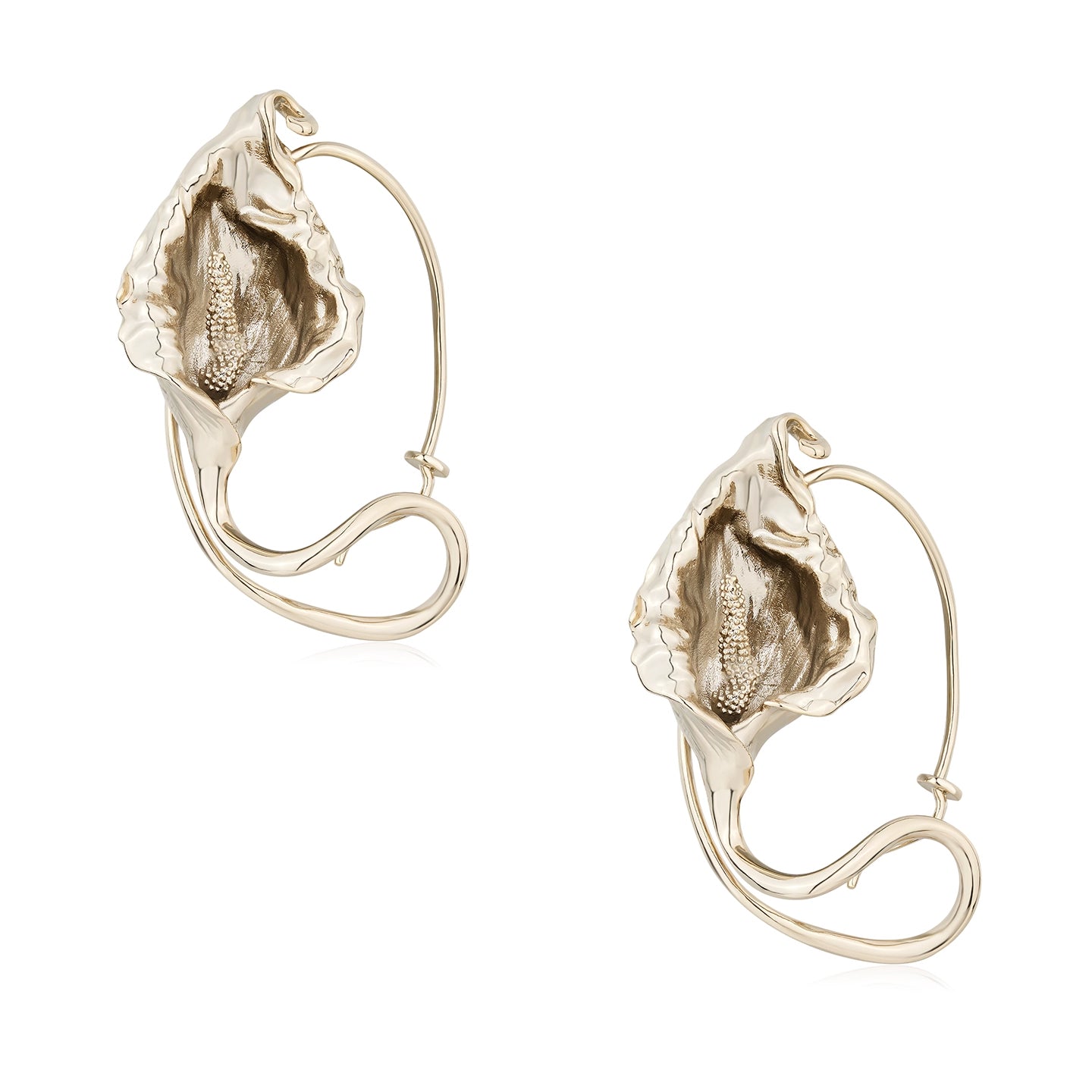 Vintage Metallic Floral Drop Earrings