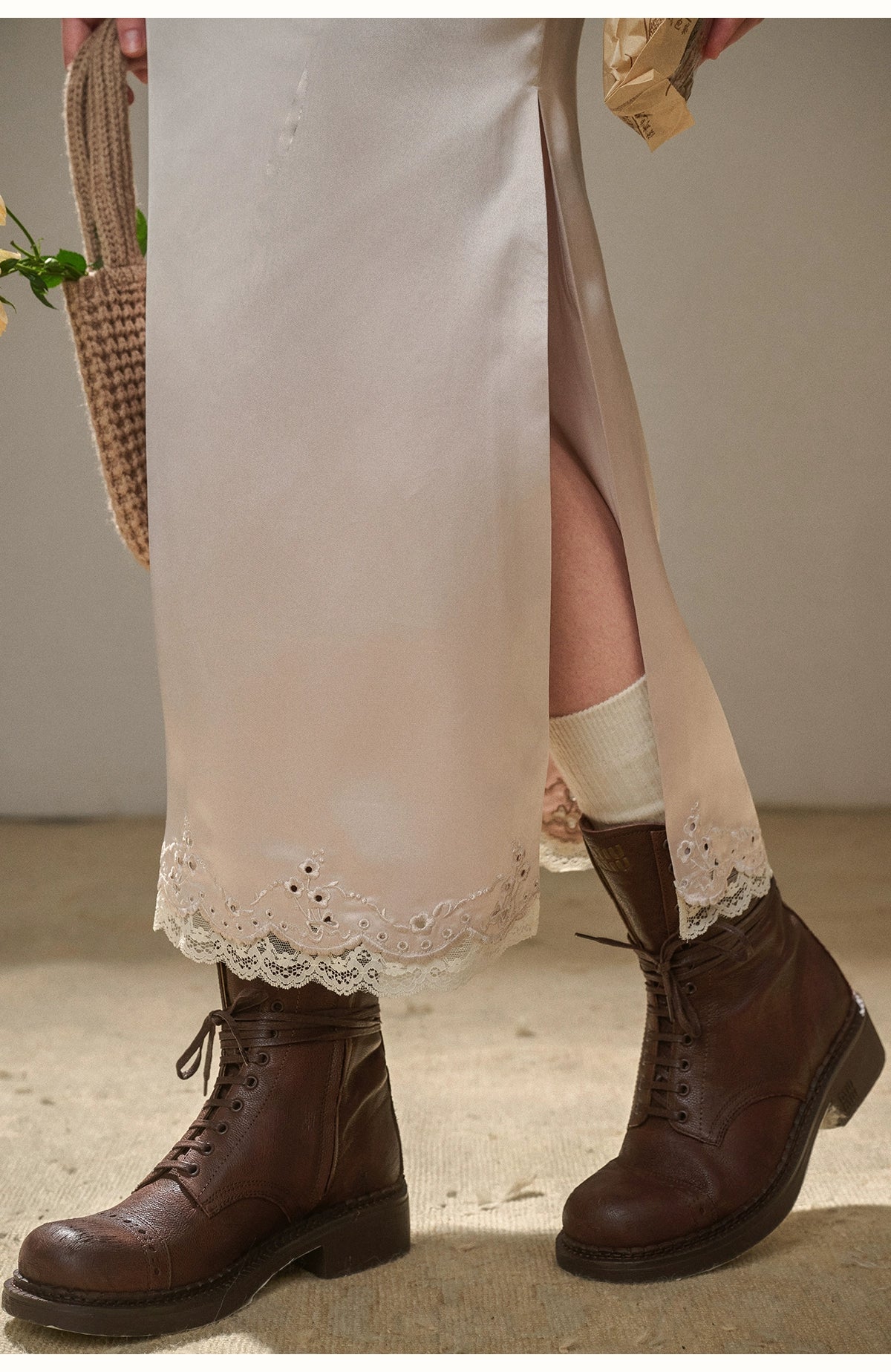 Cosagach Pearl Satin Embroidered Camisole
