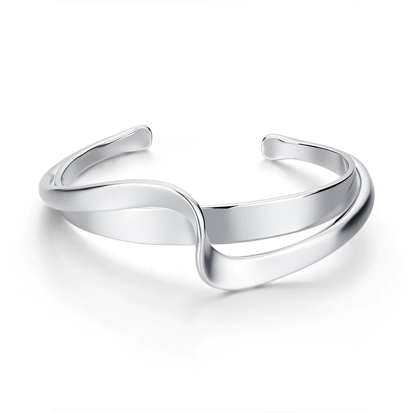 Minimalist Möbius Line Open Cuff Bracelet