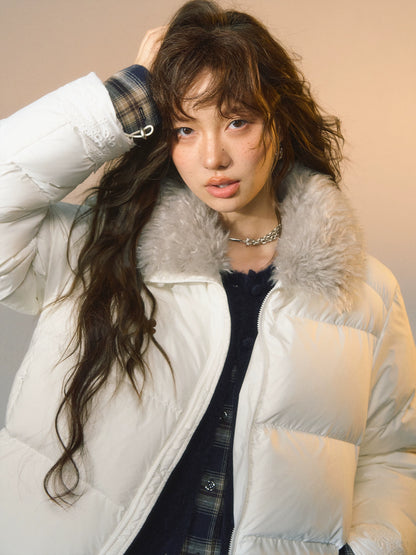 Faux Fur Collar Puffer Jacket