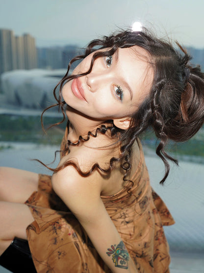 Vintage Halter Asymmetric Bodycon Dress