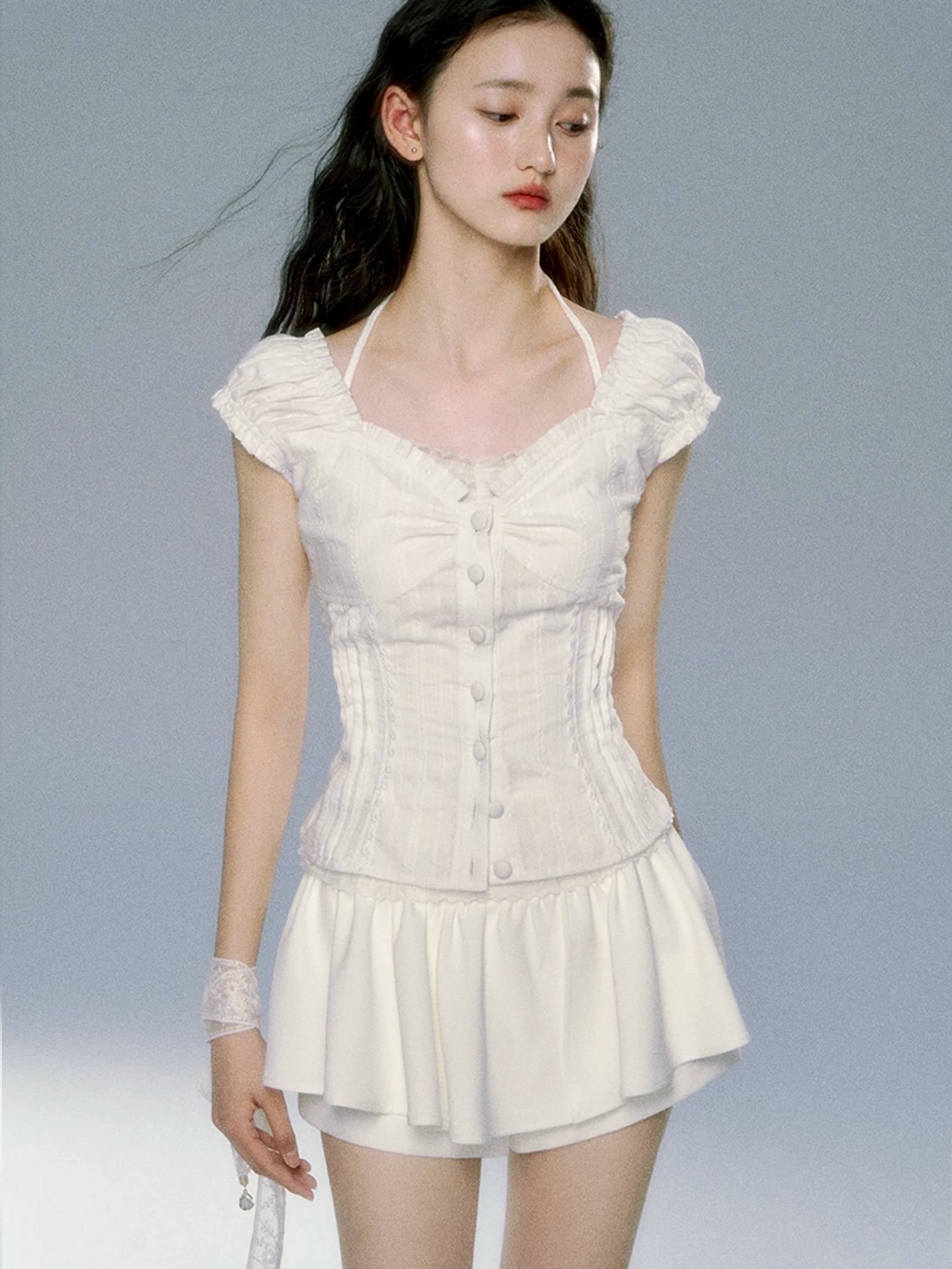 Provence Girl High-Waist A-Line Skort