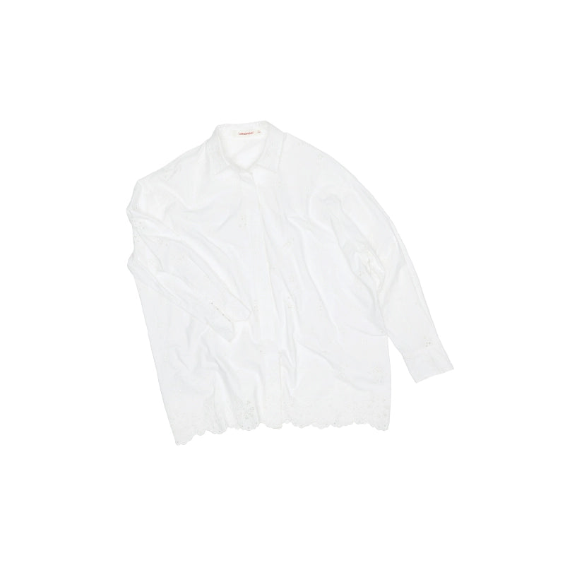 White Lace Jacquard Shirt