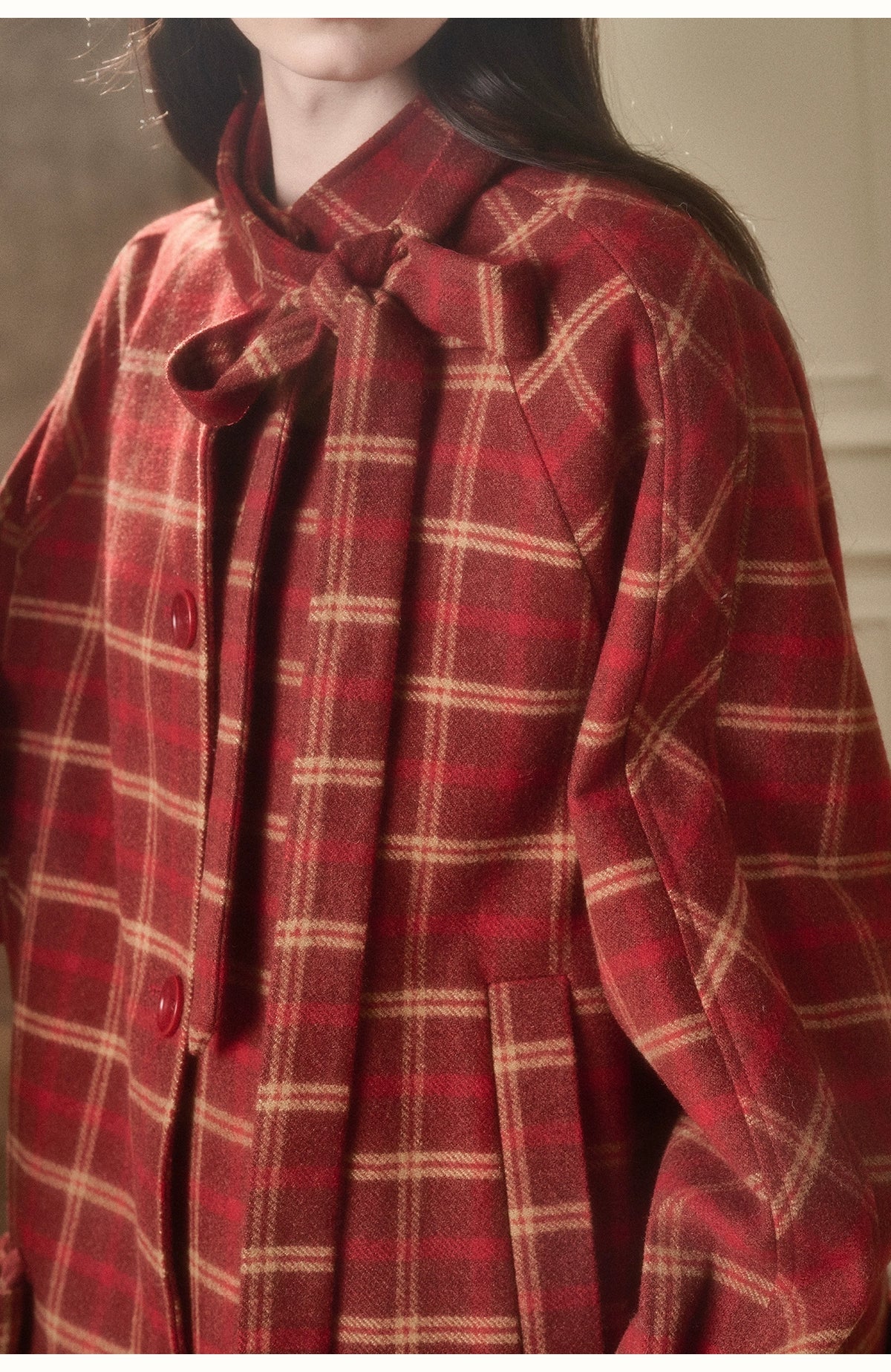 Cosagach Plaid Wool Coat