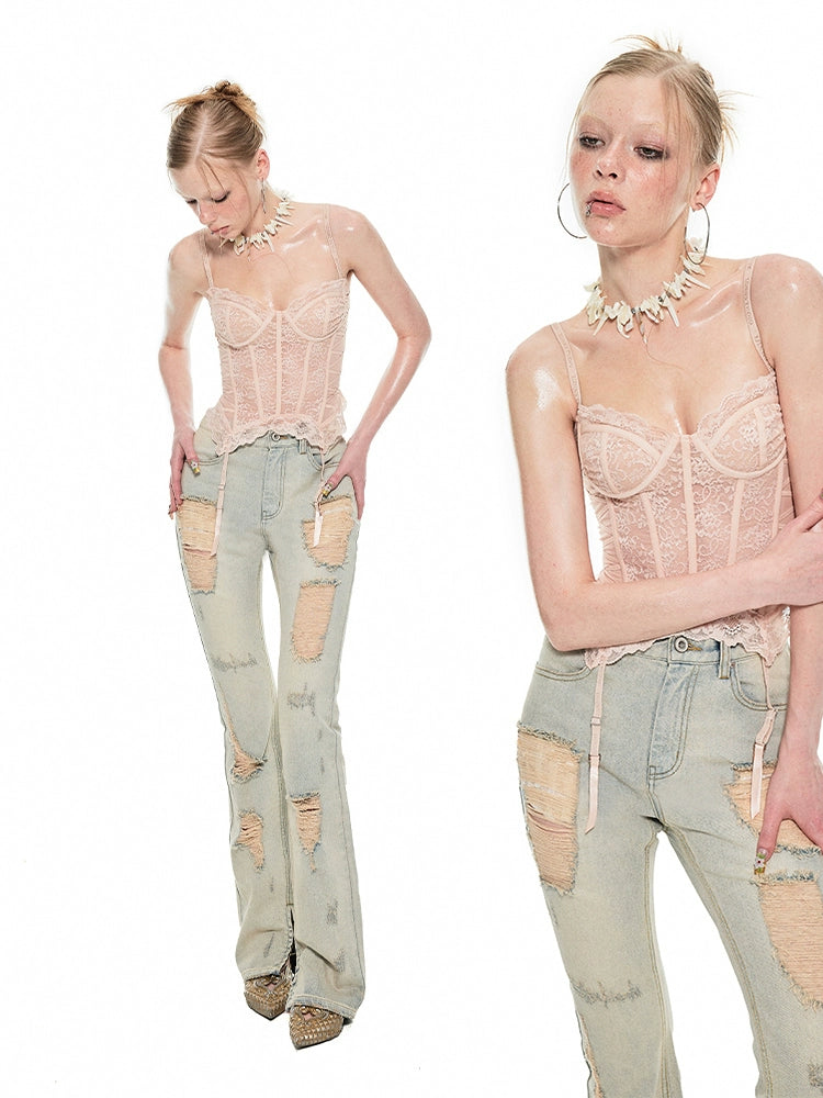 Distressed Flare Jeans