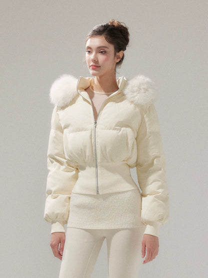 Retro Hourglass Waist Cotton Puffer Jacket