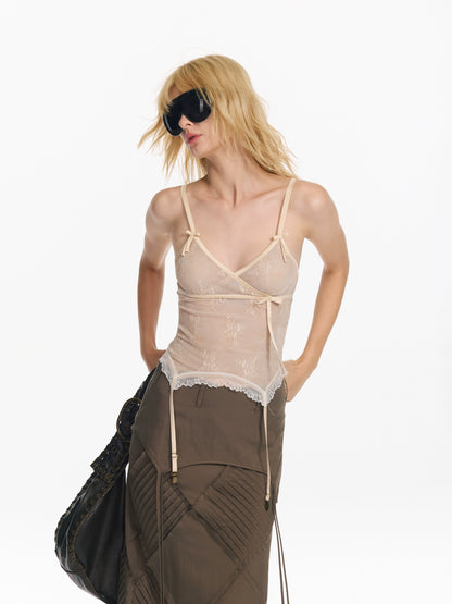 Butterfly Lace Mesh Tank Top