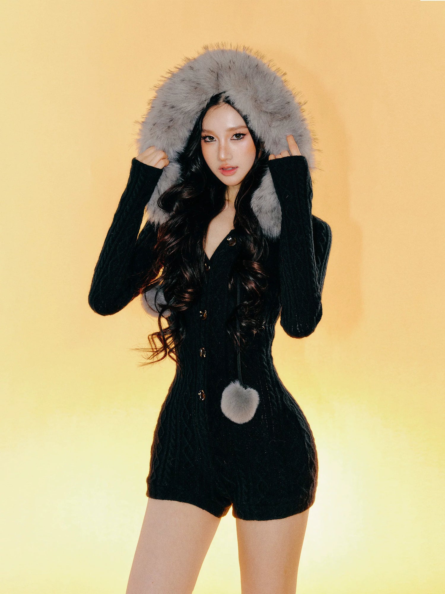 Stretch Sculpting Hooded Jumpsuit