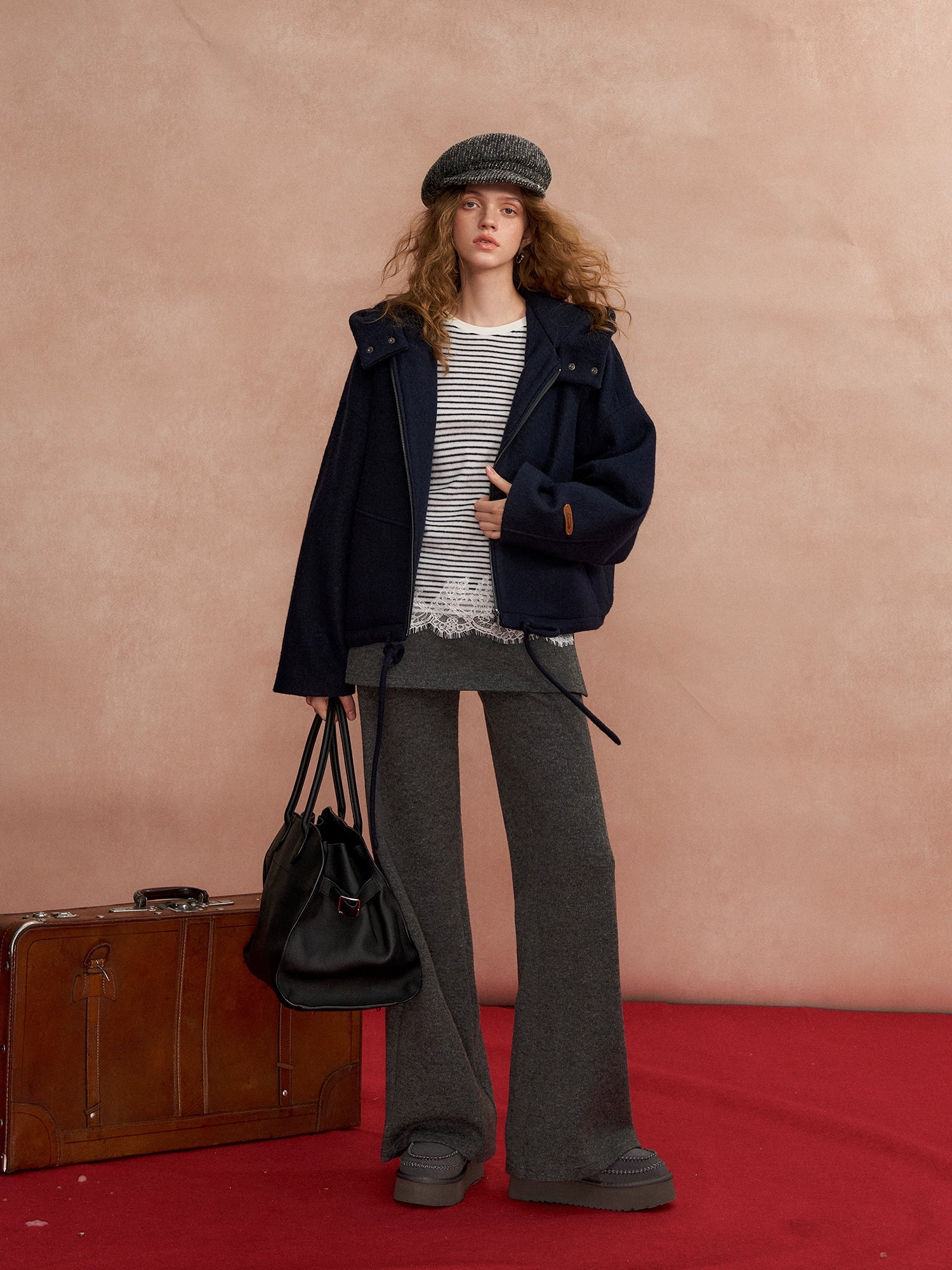 Hooded Cropped Wool Sweater