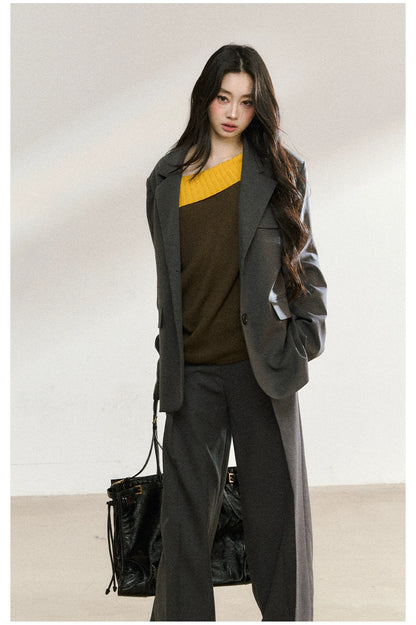 Charcoal Tailored Oversized Blazer
