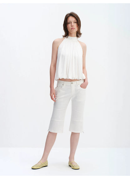Vintage Capri Low-Rise Slim Flared Cropped Pants
