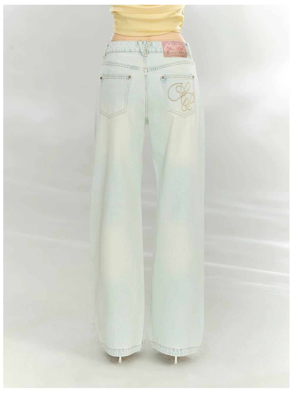 Vintage Washed Straight-Leg Denim Jeans