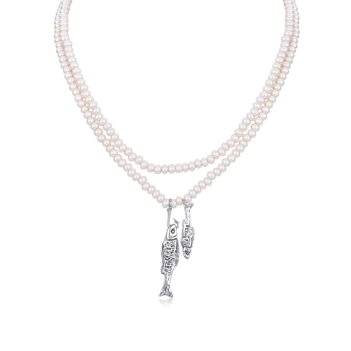Mini Fishbone &amp; Seed Pearl Necklace