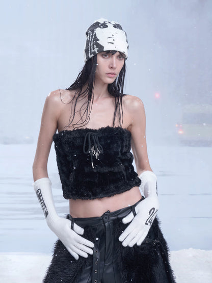 Printed Branded Knit Gloves