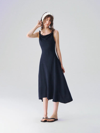 Twisted Strap Knit Midi Dress