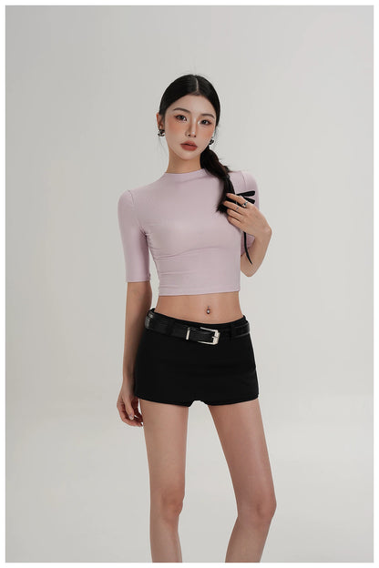 Minimalist Side-Zip Skort Mini Skirt