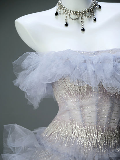 Bolli Tulle Ball Gown with Metallic Shimmer
