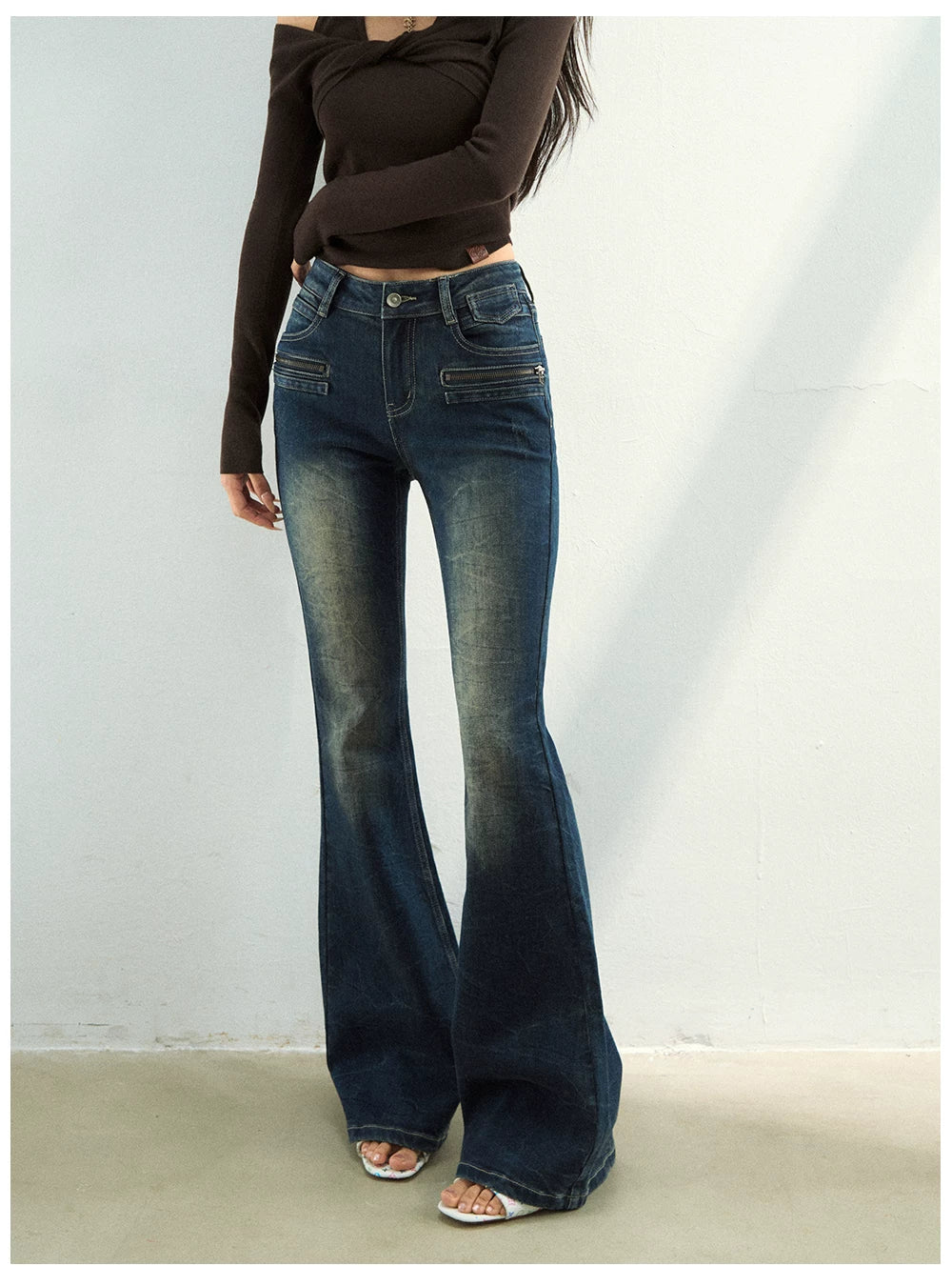 Vintage Slim-Fit Flared Denim Jeans